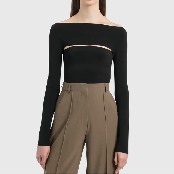 Nwot Dion Lee Sleek Black Crop Top Size S/M